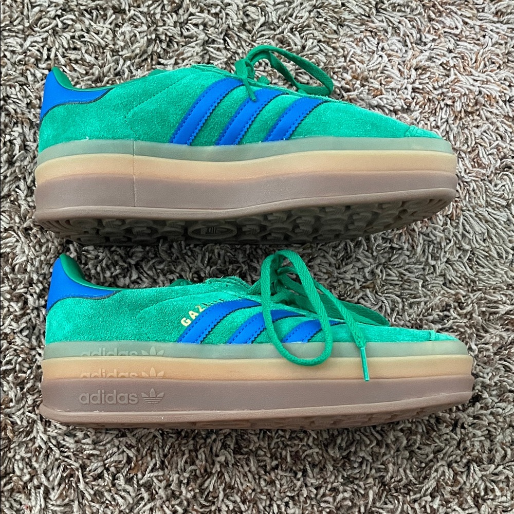 Adidas Gazelle Green with Blue Accents